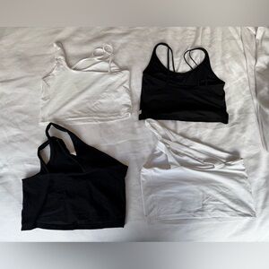 Beyond Yoga Set of Black and White Crop Tops